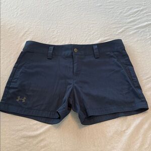 Under Armour Golf Shorts. Womens Size 8. Blue Zip Fly. Fitted Heat Gear